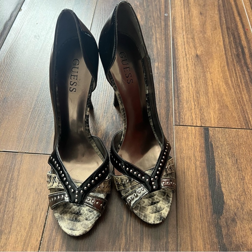 Guess Studded Snake Print Stiletto Heels – Size 8.5 - Picture 2 of 13